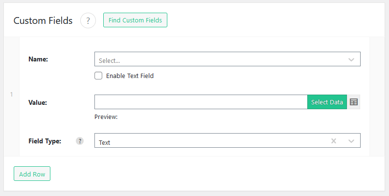 Import WP Custom Fields section on the attachment importer template