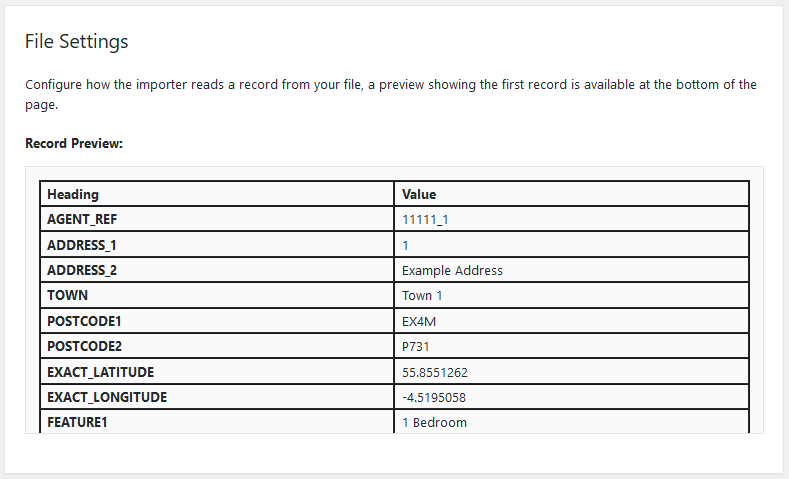 Import WP create importer screen with the BLM file reader selected