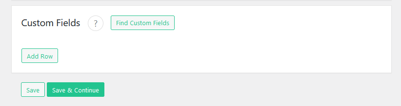 Import WP Custom Fields panel with the Find custom fields button at the top