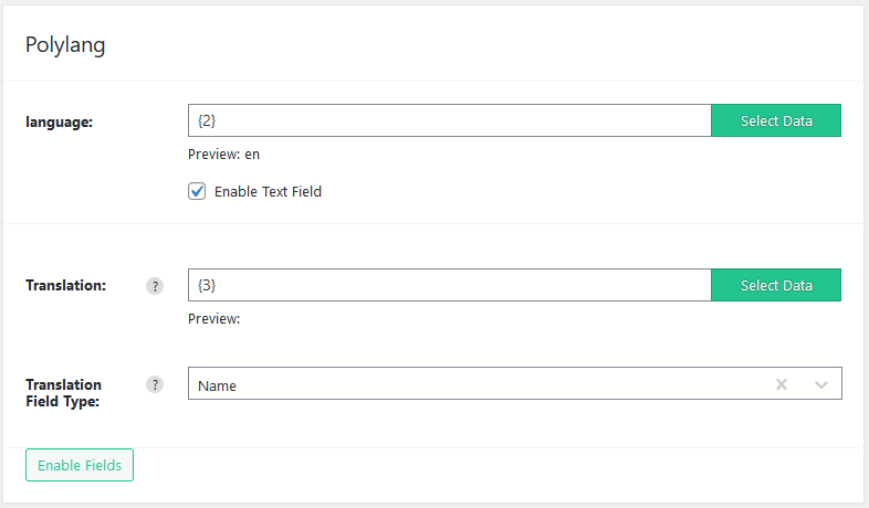 Import WP Polylang language and translation-of fields mapped on a post template