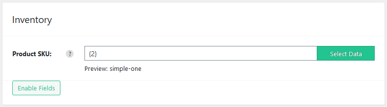 Import WP WooCommerce Inventory section with Product SKU mapped as the unique identifier