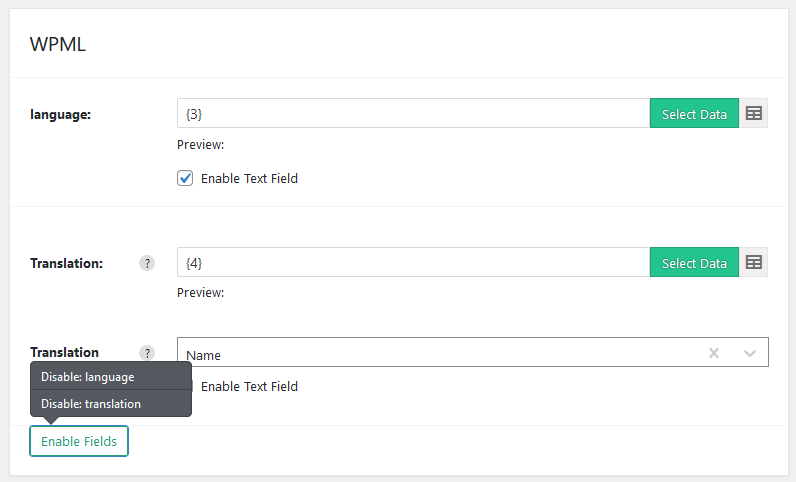 Import WP create importer screen with WPML translation fields available